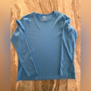 L.L. Bean Women's Long Sleeve Top Medium, 100% Supima Cotton, Blue